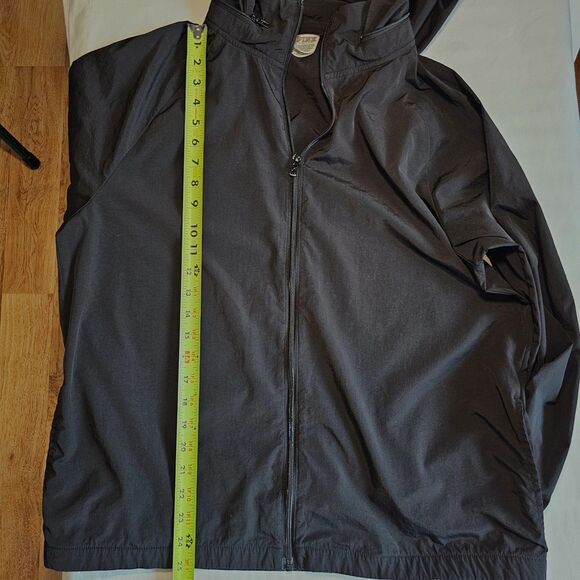 Pink Victoria's Secret Black Windbreaker Zip Up Jacket w Hood sz L/XL - Picture 4 of 6